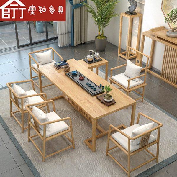 澳铂新中式茶桌椅组合 家用会客客厅公实木泡茶桌茶台全套,淘宝优惠券,粉丝福利购,淘宝优惠卷