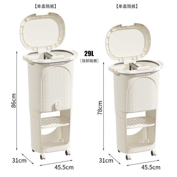 厨房垃圾桶家用大号双层2025新款大容量日式干湿分离置物架垃圾桶,淘宝优惠券,粉丝福利购,淘宝优惠卷