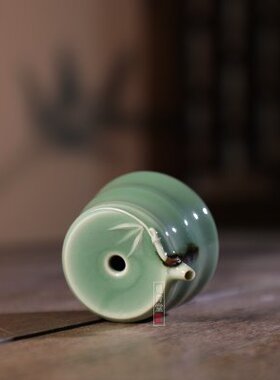 毛丹云龙泉青瓷手工水滴竹节砚滴磨墨加水器中式文房四宝书法用品