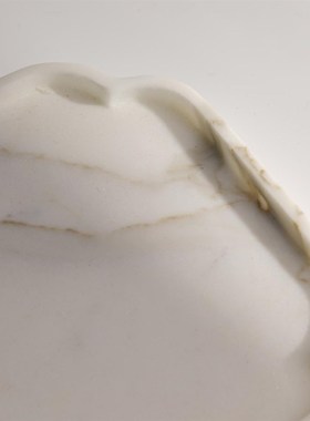 天然意大利鱼肚白鱼肚金 白色奢石大理石托盘摆件饰品可定制