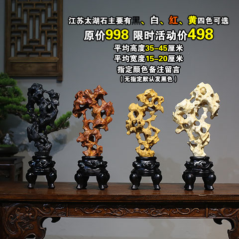 天然太湖石奇石摆件原石观赏小景观石中式造型传统石头灵璧石客厅 - 图0