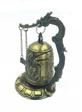 高级装饰青铜器合金精美龙纹编钟撞钟摆件古工艺品家居摆件钟礼物