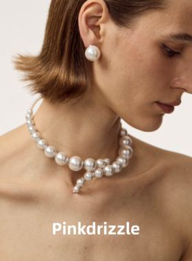 Pinkdrizzle喀纳斯之眼项圈大气珠珠项链女高级感轻奢锁骨链颈链