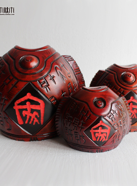 中式家居酒柜装饰j品桃木鱼储蓄罐创意实木招财存钱罐桌面玄关摆