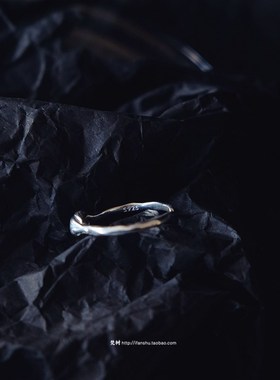 梵树Forc handmade-《夜剧院》925银 切面椭圆黑色锆石戒指