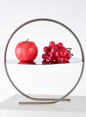 轻奢样板房盘装饰品蛋糕水果物展示架创意艺术LPM提篮收托纳置盘