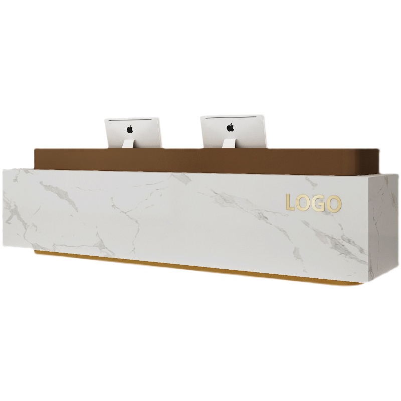 公司培训机构前台桌接待台美容院收银台J大理石转角柜酒店会所吧 - 图3