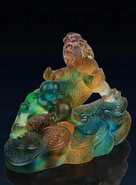 班德拉斯 琉璃生肖玉兔送福动物摆件装饰品桌面摆件商务礼品