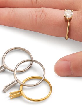 戒指试戴裸石夹 空托介子钻w石爪宝石爪 测钻看钻镶嵌底座首饰工