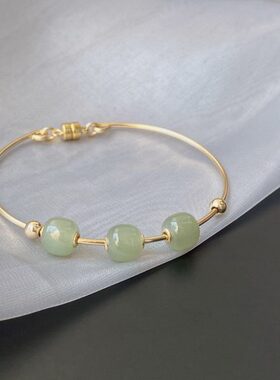 大牌外贸出口抖音同款清仓孤品捡漏专柜撤回和田玉珠手镯女