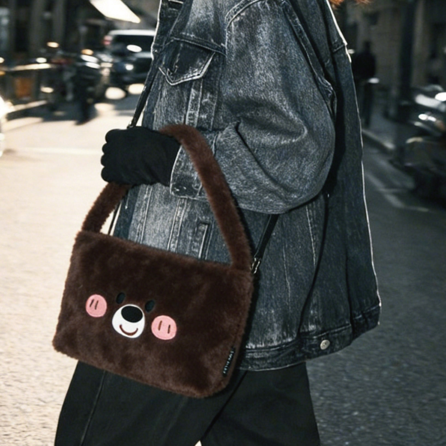 KURUARUA大容量托特毛毛包时尚通勤百搭单肩手提包毛绒包女包包袋,淘宝优惠券,粉丝福利购,淘宝优惠卷