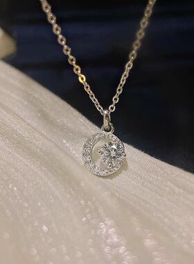 星月铜锁骨链女轻奢小众高级感
