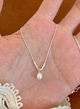 999纯银珍珠吊坠项链女轻奢