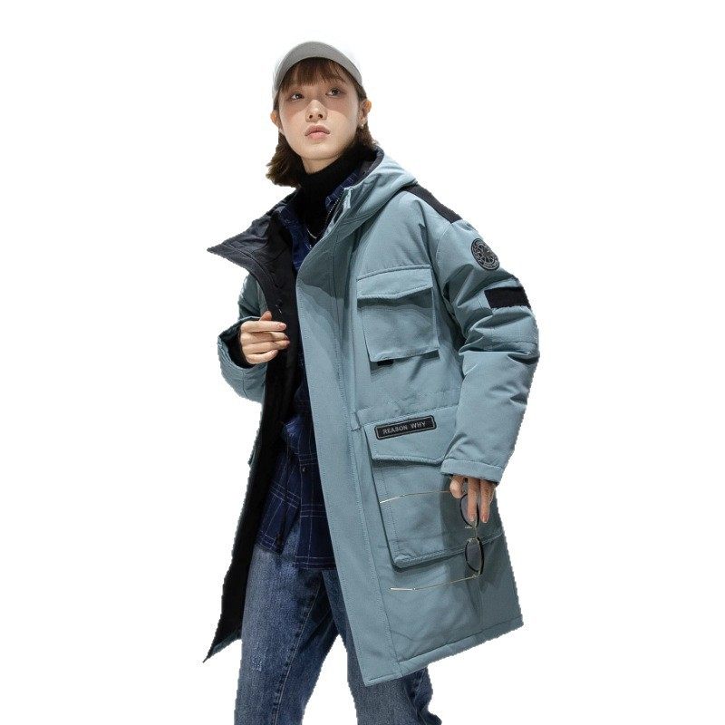 鸭鸭2025新款男女情侣户外中长款羽绒服韩版工装连帽加厚外贸冬装,淘宝优惠券,粉丝福利购,淘宝优惠卷