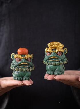 国潮创意醒狮招财桌面摆件中式舞发狮好节事生中教秋20240912师乔