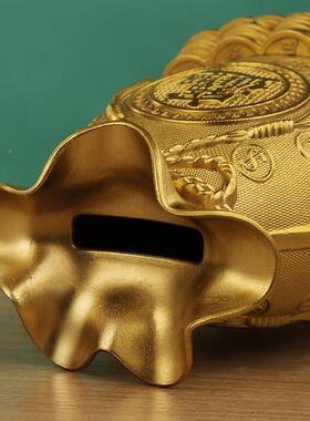 黄铜钱罐摆件创袋客厅桌275存面储蓄罐装饰摆件意钱子铜器