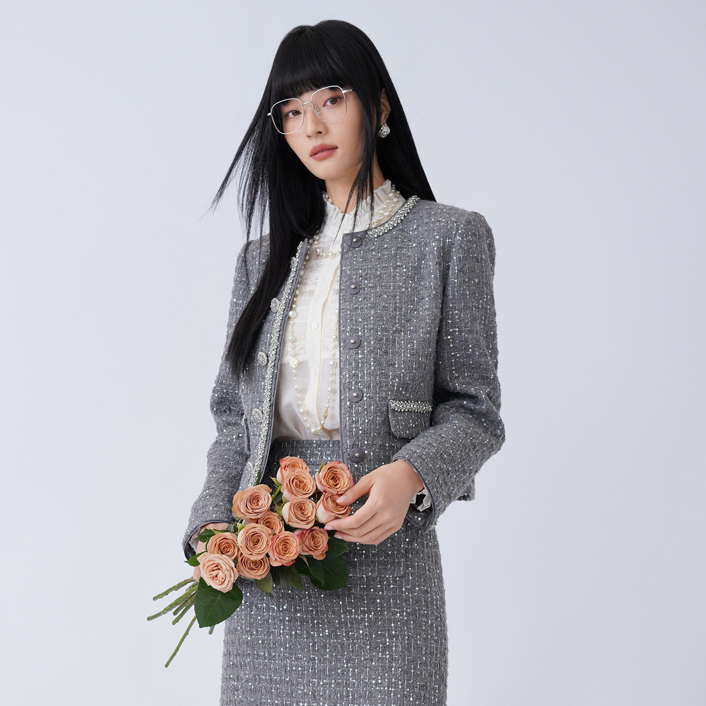 蜜澳长袖衬衫2026春女小香风显瘦气质显瘦小个子衬衣时尚百搭,淘宝优惠券,粉丝福利购,淘宝优惠卷