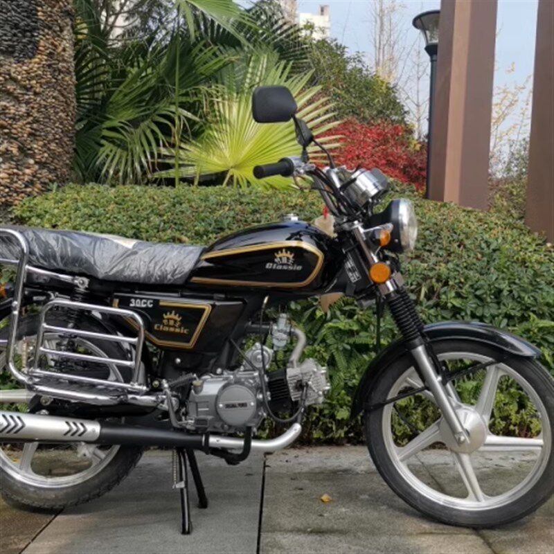 燃省油助力车轻便出口o款两轮摩托110CC排量弯直梁老人代步钓鱼车 - 图2