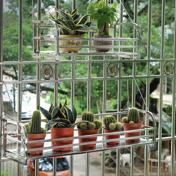 阳台花架悬挂式护栏花盆挂架不锈钢多肉栏杆绿萝花架子室内置,淘宝优惠券,粉丝福利购,淘宝优惠卷