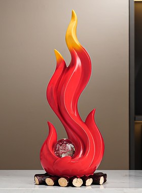 新中式红红火火摆件客厅玄关电A视柜店铺前台办公装饰开业乔迁礼