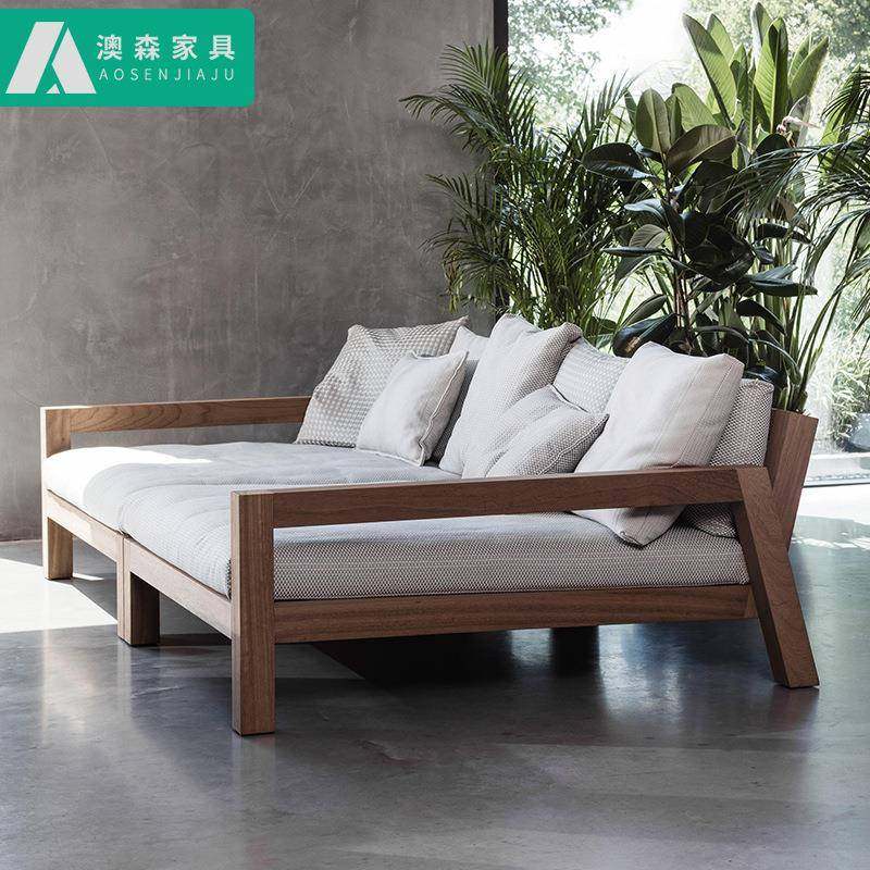 北欧户外庭院柚木沙发阳台露天别墅花园家具室外休闲实木沙发椅,淘宝优惠券,粉丝福利购,淘宝优惠卷
