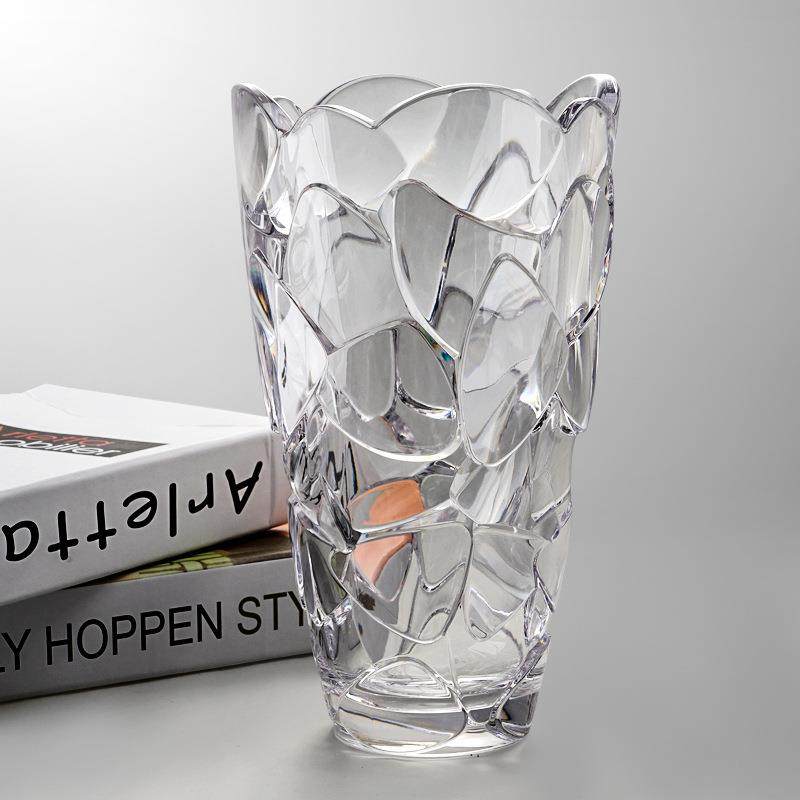 简约客厅透明仿玻璃创意花瓶插花摆件富贵竹百合PC塑料水培大花器,淘宝优惠券,粉丝福利购,淘宝优惠卷