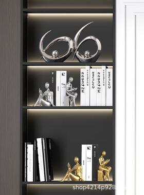 北欧轻奢人书档摆件办公物家室书装饰居饰品创意桌架面书ZH立置物