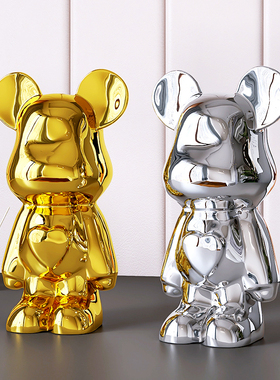 网红暴力熊摆件客厅时尚桌面电视柜卡通公仔摆设样板间软装饰品