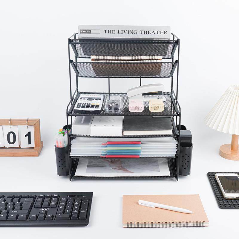 桌面文件整理器6层信纸托盘纸收纳收纳架办公桌面文具收纳架,淘宝优惠券,粉丝福利购,淘宝优惠卷