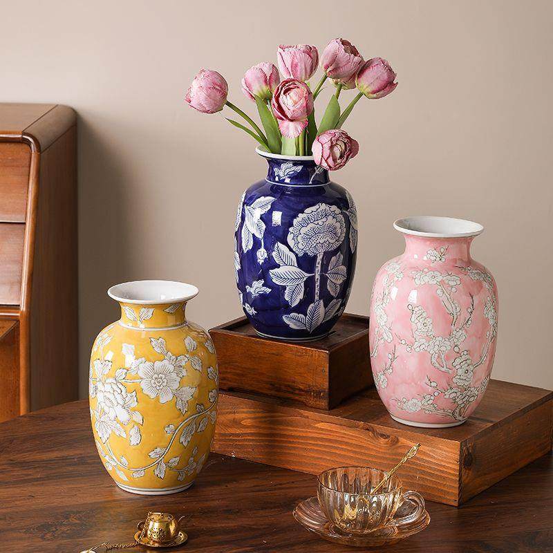 新中式青花瓷花瓶水培陶瓷装饰瓶轻奢客厅餐桌陶瓷花瓶摆件,淘宝优惠券,粉丝福利购,淘宝优惠卷
