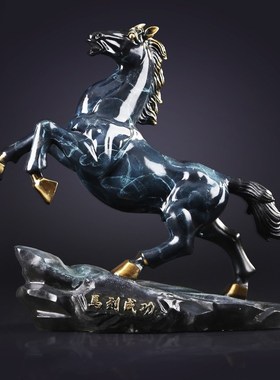 威弗列德马到成功招财客厅办公室家居装饰品工艺品礼品铜马摆件