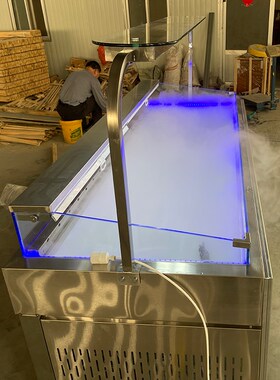 移动冰凉粉网红水果捞冷藏保鲜展示柜商用四果汤刨冰海鲜冰台喷雾