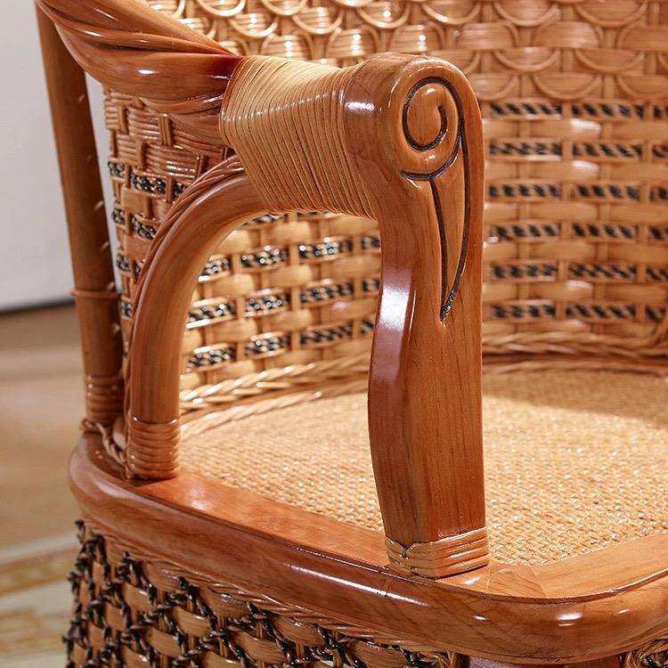 藤椅三件套阳台靠背椅休闲桌椅组合家用实木单人老人椅真藤编腾椅,淘宝优惠券,粉丝福利购,淘宝优惠卷