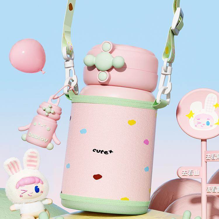 bablov保温杯儿童大容量女生高颜值吸管水杯便携双饮杯花伴森杯子,淘宝优惠券,粉丝福利购,淘宝优惠卷