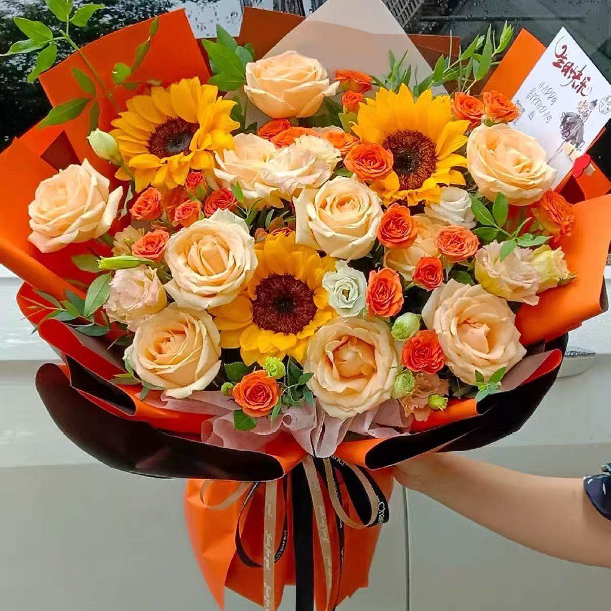 全国鲜花速递同城香槟玫瑰向日葵成人礼花束送朋友玫瑰生日配送花,淘宝优惠券,粉丝福利购,淘宝优惠卷