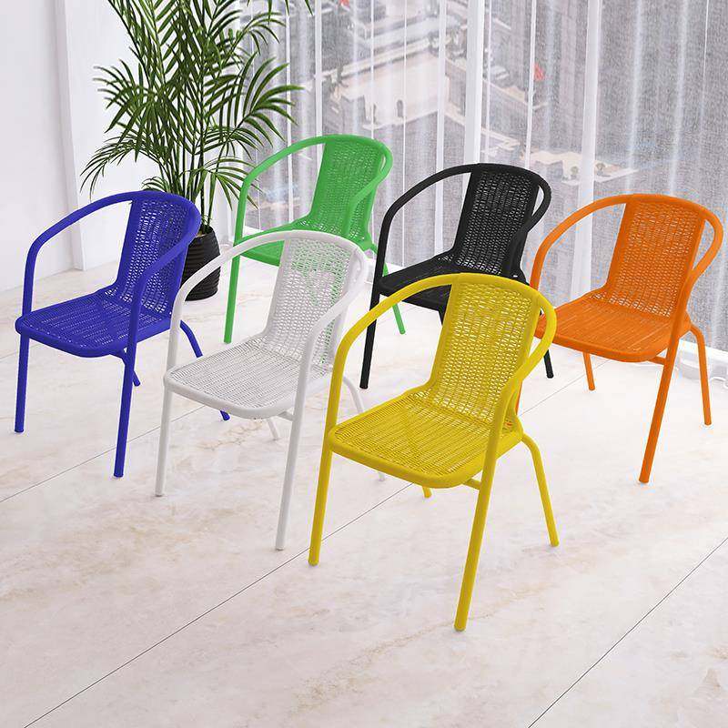 户外阳台休闲编藤靠背椅庭院可堆叠塑料椅家用餐桌椅套装防水防晒,淘宝优惠券,粉丝福利购,淘宝优惠卷