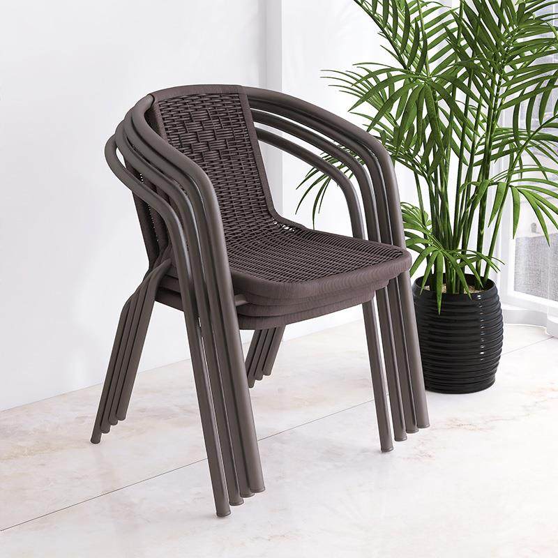 户外阳台休闲编藤靠背椅庭院可堆叠塑料椅家用餐桌椅套装防水防晒,淘宝优惠券,粉丝福利购,淘宝优惠卷