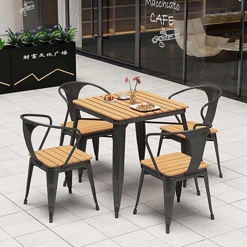 现代户外塑木餐桌餐厅室外露天啤酒饮料桌阳台庭院洽谈户外桌椅,淘宝优惠券,粉丝福利购,淘宝优惠卷