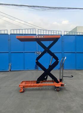 PT500A移动手动液压平台车500kg0.9米脚踏剪叉升降车现货包邮