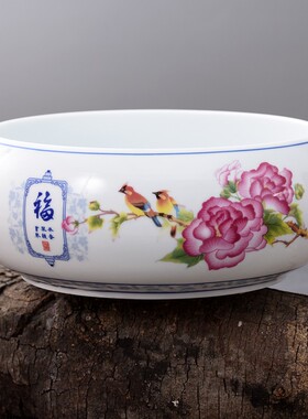 陶瓷烟灰缸大号家用客厅中式复古茶室多功能果皮茶渣缸茶洗水盂