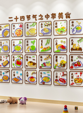 幼儿园24节气墙面装饰环创文化主题墙教室走廊楼梯环境布置墙贴3d