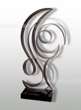 镜面不锈钢飘带雕塑配所直接BH-J022金术属摆件艺品酒吧会现代风