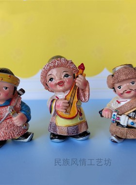 西藏青海藏族创意拉萨旅游工艺品结婚情侣车载卡通玩偶树脂摆件