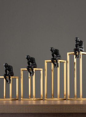 现代抽象人物雕塑办公室饰品摆件体操运动员轻奢客厅桌面装饰摆设