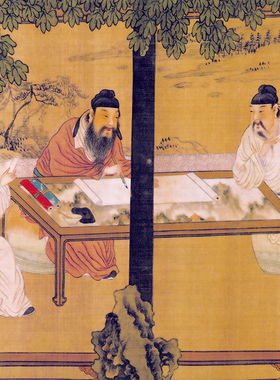 宋代古风人物国画宫廷夜宴图茶室酒店横幅装饰画中式背景墙挂画