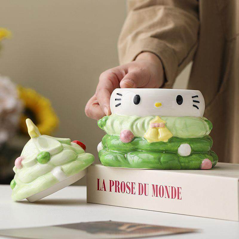 轻奢风圣诞HelloKitty储物罐陶瓷可爱收纳盒桌面摆件糖果罐少女心,淘宝优惠券,粉丝福利购,淘宝优惠卷