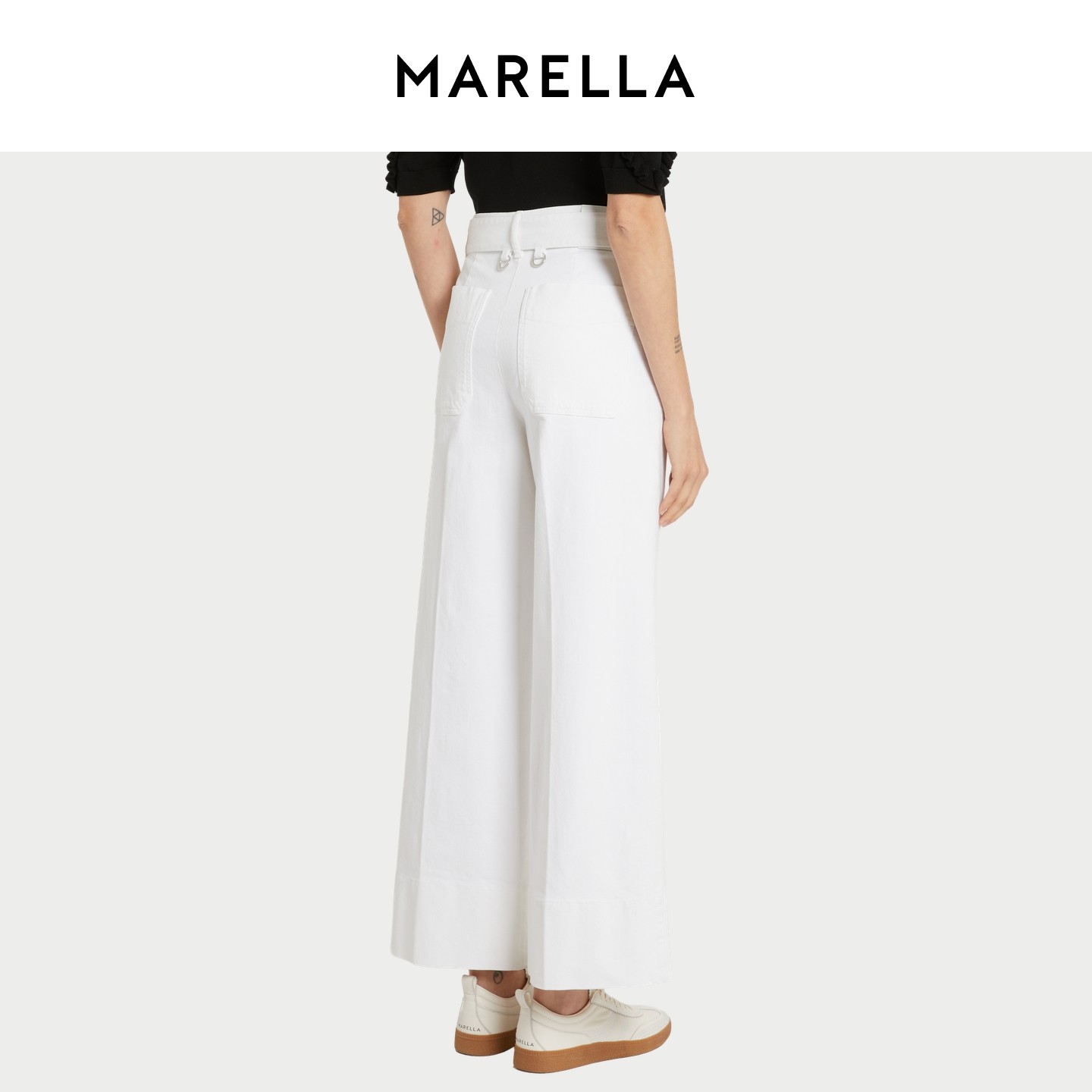 【2026早春新品】MARELLA 女装阔腿休闲裤长裤3131076402,淘宝优惠券,粉丝福利购,淘宝优惠卷