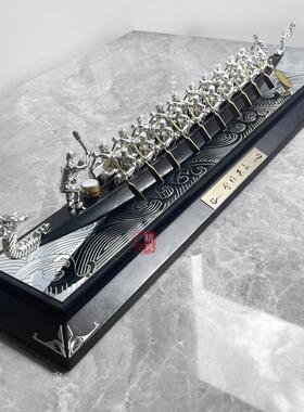 龙舟摆件端午节纪念龙形摆件粤港澳大湾区海上龙舟赛纪念奖杯