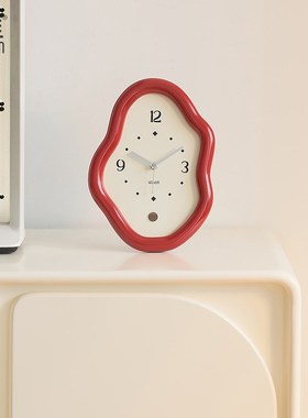 WOZOOM屋准简约桌面摆件家居奶油风时钟客厅玄关电视柜高档装饰品