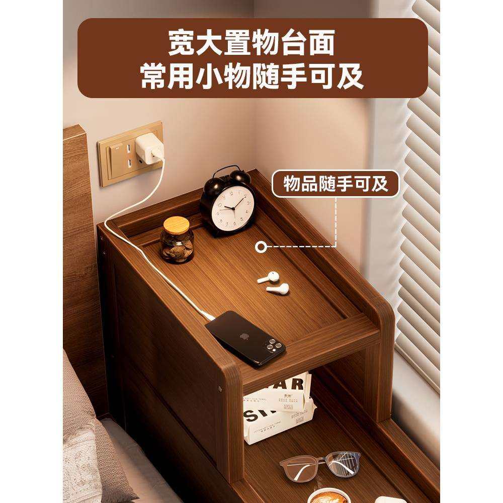 床头柜小型藤编极窄超窄床边柜25公分迷你夹缝置物架收纳柜边几架,淘宝优惠券,粉丝福利购,淘宝优惠卷